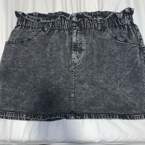 black denim skirt with elasticated waist